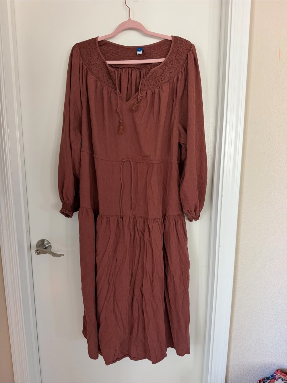 Old Navy Rust-Brown Tiered Maxi Dress